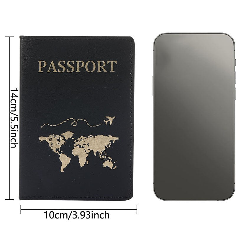 Amante el mapa del mundo cubierta de pasaporte estampado en caliente avión Simple mujeres hombres viaje pasaporte estuche protector moda regalo de boda