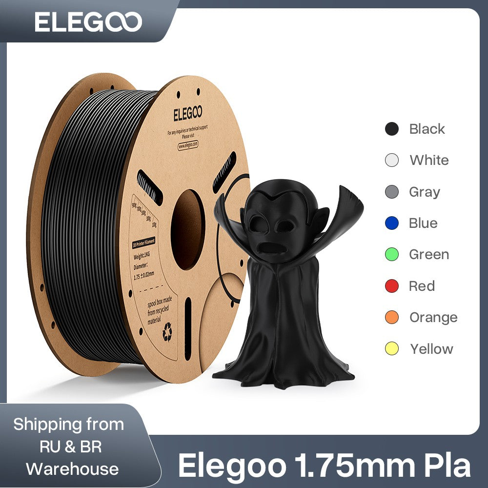 ELEGOO 1kg 1,75mm filamento PLA plástico 3D PLA para impresora 3D Material consumible para impresora 3D NEPTUNE 3 PRO FDM