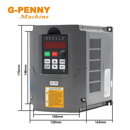 1.5KW HUANYANG 110V/ 220v /380v inversor CNC motor de husillo control de velocidad unidad de frecuencia Variable 0-400Hz salida 3P
