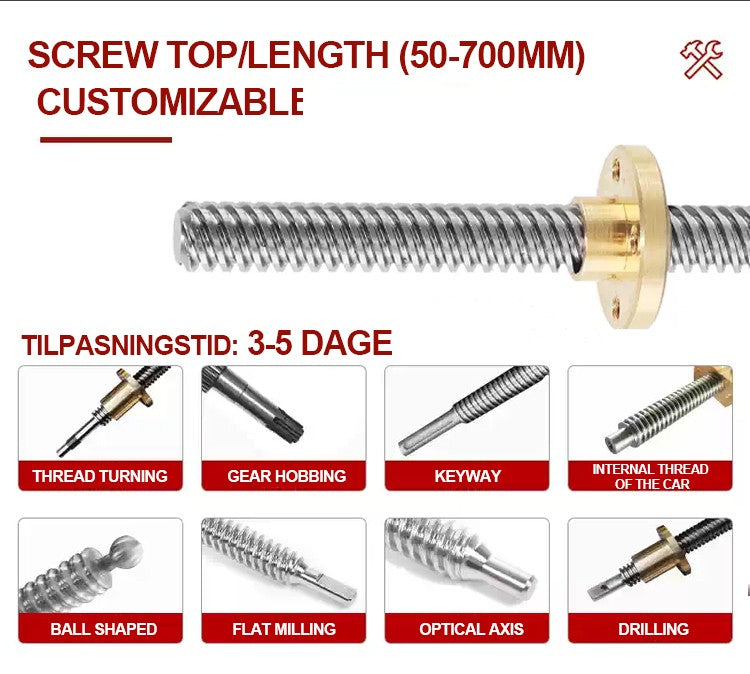 Motor paso a paso Nema17 40mm 1.5A 42 17HS4401S-T8 * 8 300mm varilla de tornillo Motor Z lineal con tornillo de avance Trapezoidal para impresora 3D