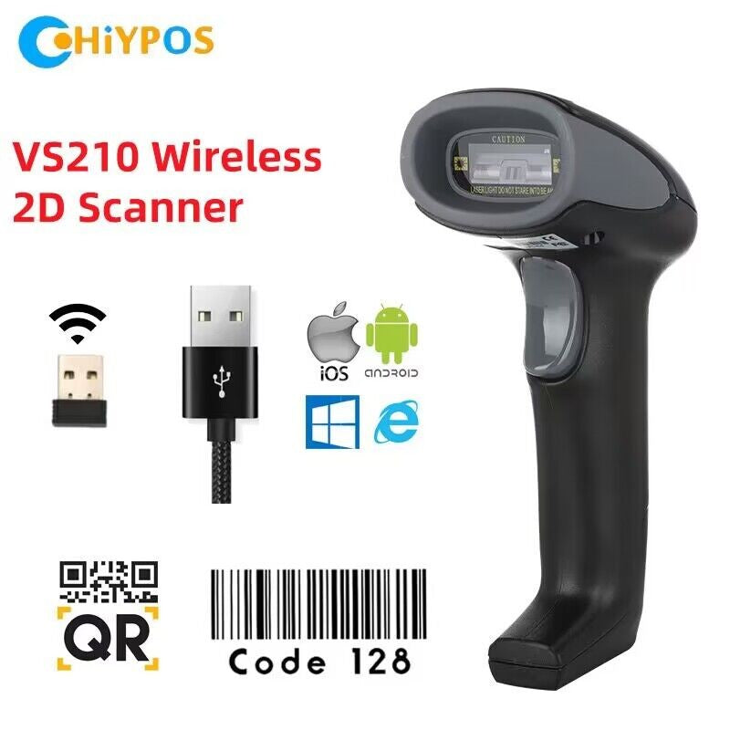 Escáner de código de barras con cable/inalámbrico/Bluetooth, lector de código de barras portátil, matriz de datos 1D/2D, industria de supermercado, nuevo