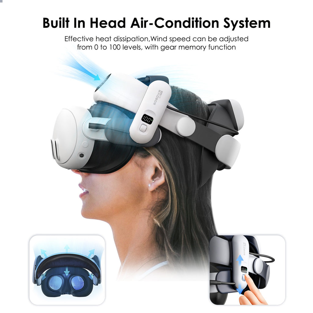 BOBOVR S3 Pro Super Strap VR Accesorios compatibles con Meta Quest 3S Head Aire acondicionado 10000mAh Paquete de batería intercambiable en caliente