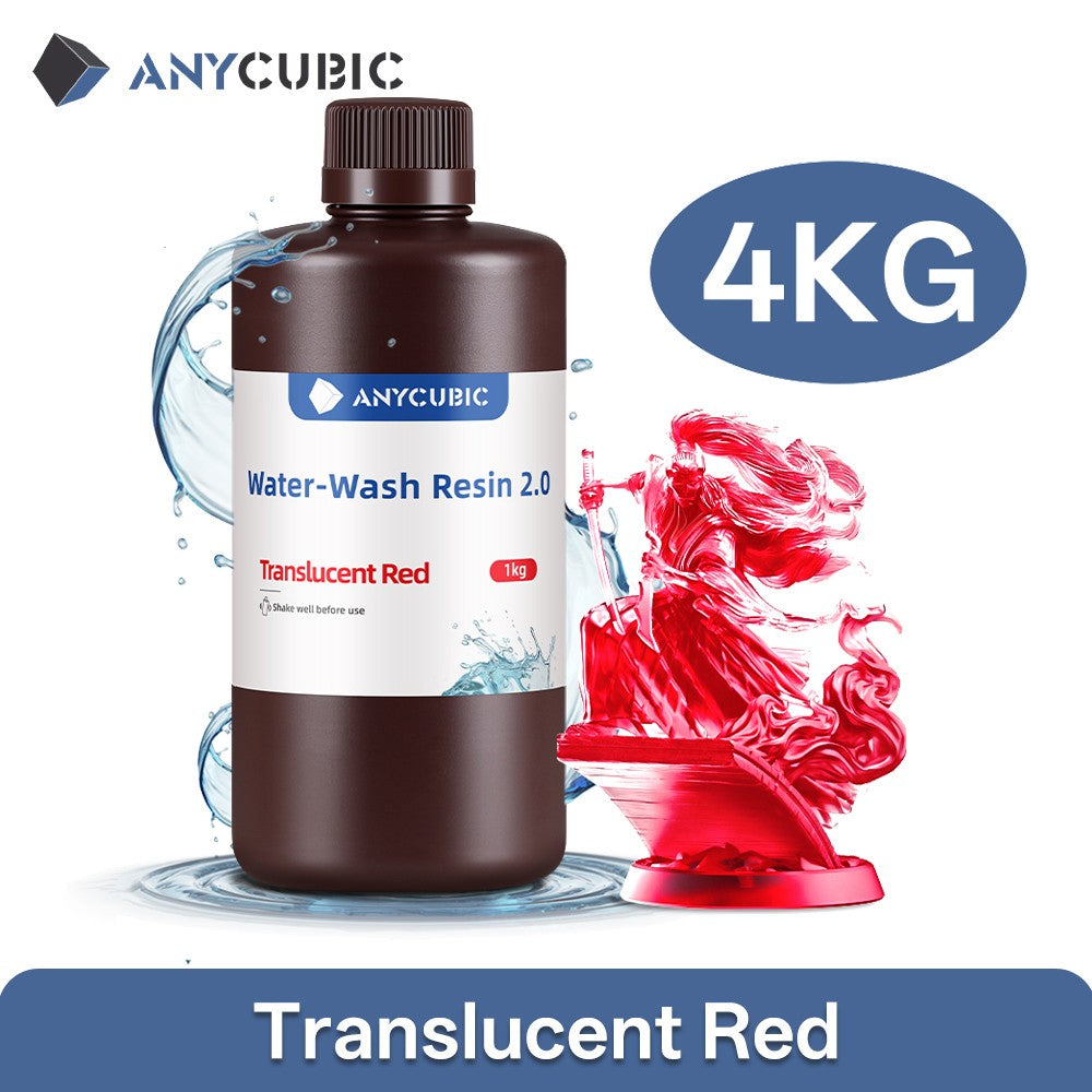 Anycubic Resina de lavado de agua Impresoras 3D Resina Lavable con agua 365-405nm para LCD DLP Photon M3 Plus Max 7K mono 6K Impresión