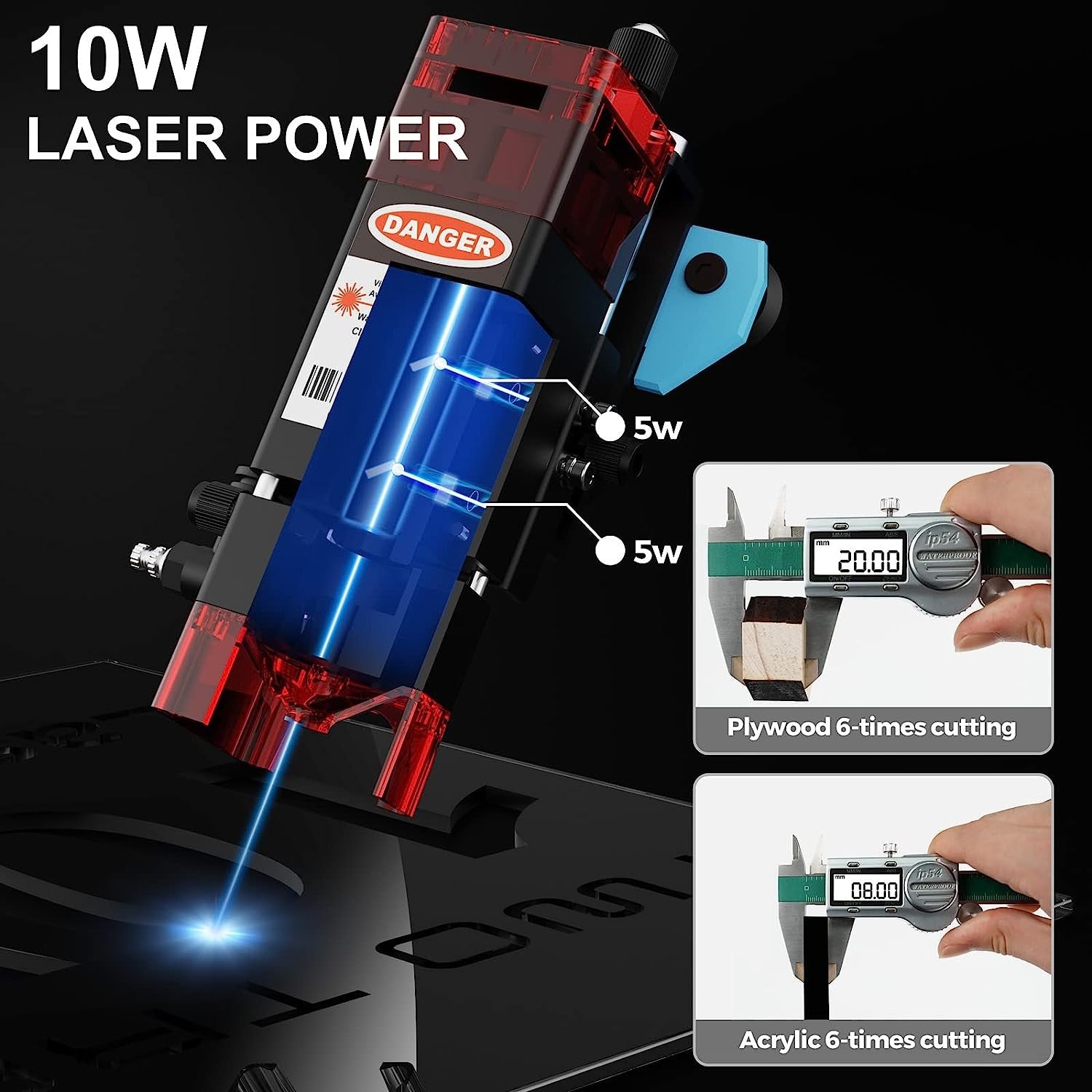 Grabador láser TwoTree, enrutador CNC TTS10 Pro/TTS-55Pro, máquina cortadora de grabado láser de Metal de 40W/80W con Control fuera de línea Wifi