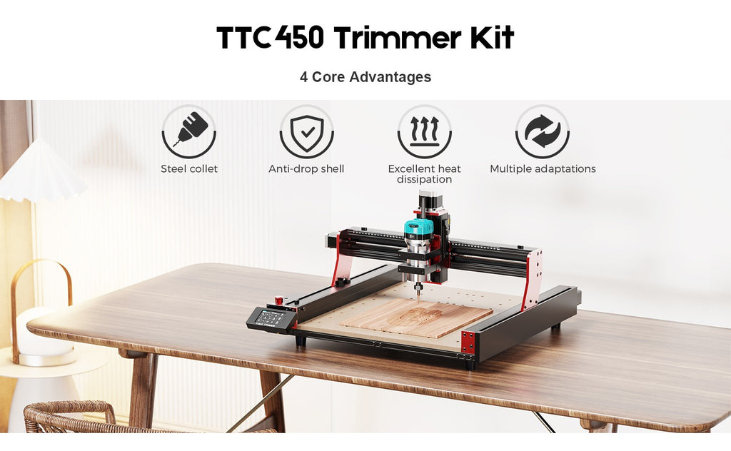 Twotrees TTC450 PRO CNC maquina enrutadora CNC carpintería grabado láser corte madera Metal Control GRBL