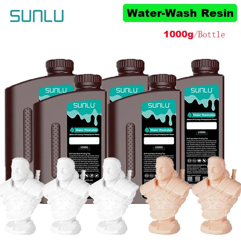 SUNLU 5KG lavado con agua ABS/resina de lavado con agua 395-405nm resina fotopolímero de curado UV resina de curado rápido para impresora 3D LCD DLP SLA