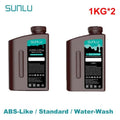Resina 3D SUNLU de 2 kg, tipo ABS/estándar/lavable con agua, resina UV de 405 nm para la mayoría de las impresoras 3D SLA/DLP/LCD, material sensible a la luz UV, 1 kg