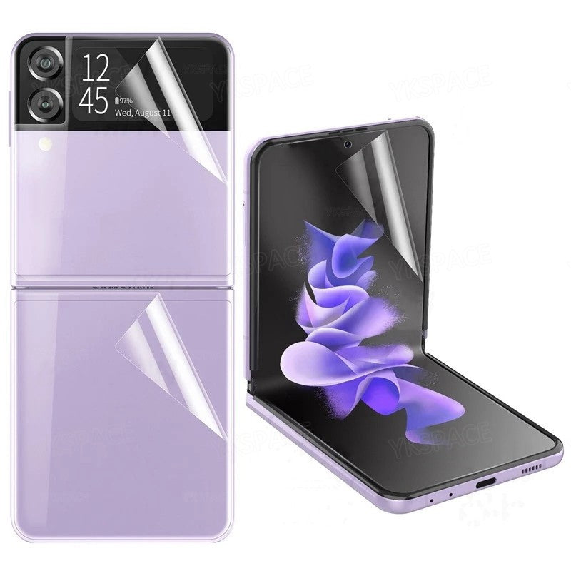Película de hidrogel mate frontal transparente HD para Samsung Galaxy Z Flip 3 4 5 6 SE 7 W23 W24 W25 Protector de pantalla esmerilado suave con tapa