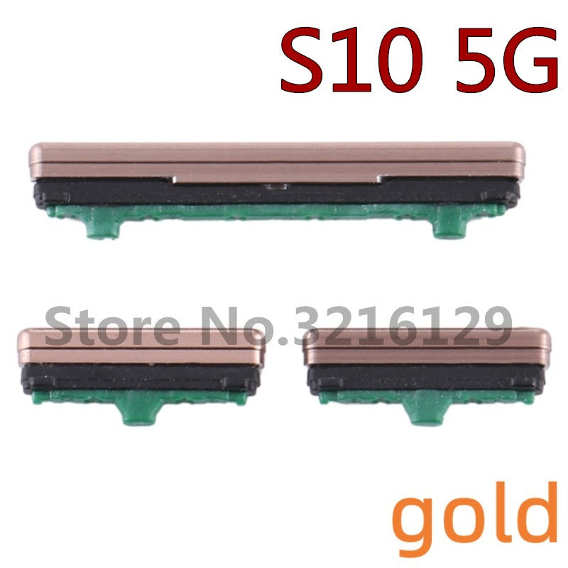 Juego de 2 botones laterales de volumen de energía para Samsung Galaxy S10e S10 + Plus G970 G973 G975 G977 5G On Off piezas de reparación de teclas laterales pequeñas