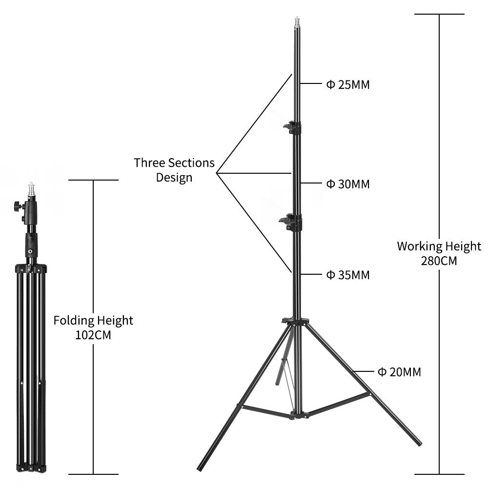 Trípode de aleación de aluminio y acero inoxidable de 2/2,8 M, soporte de luz plegable, trípode para fotografía, soporte en C para foco, Softbox, estudio fotográfico