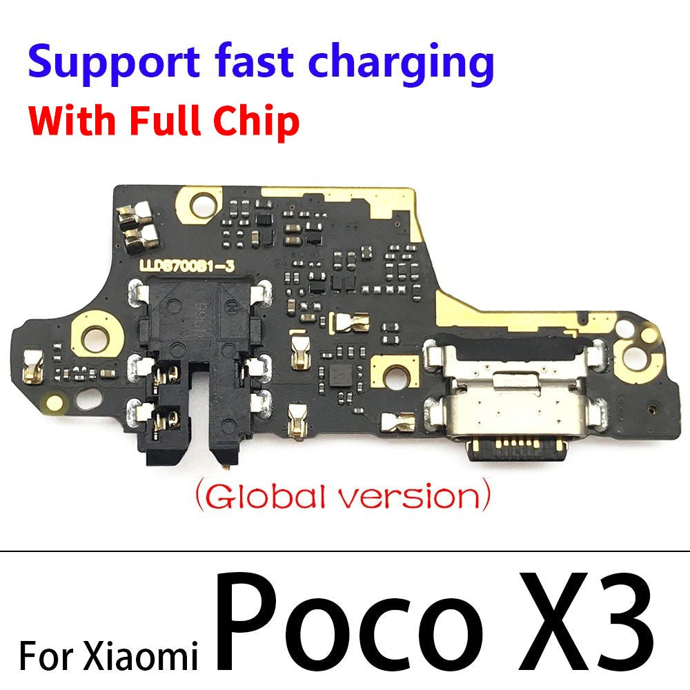 Nueva placa de carga PCB Flex para Xiaomi POCO X3 NFC versión Global/Poco X3 Pro conector de puerto USB Cable de carga