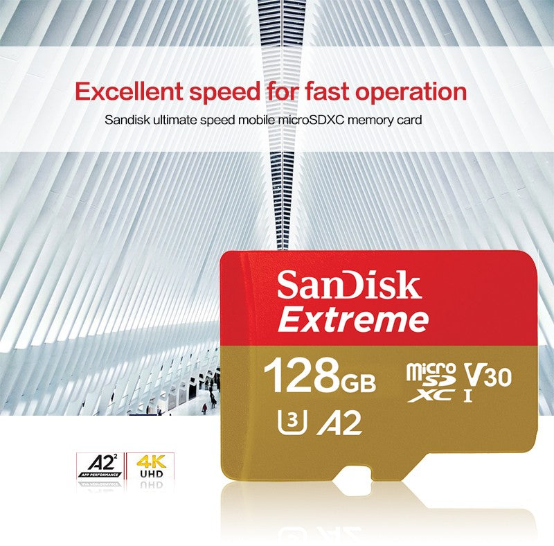 Tarjeta Micro SD Sandisk Original Extreme A2 V30 U3 SDXC Flash 32GB 64GB 128GB 256GB tarjeta MicroSD 190MB/s tarjeta TF para teléfono tableta