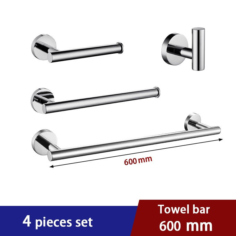 Juego de accesorios de baño con espejo brillante, barra de toalla redonda, soporte de papel higiénico, anillo de toalla, gancho para bata, bricolaje de acero inoxidable