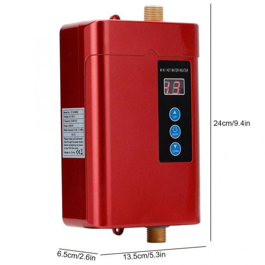 Calentador de agua eléctrico Digital, Control remoto, instantáneo, sin depósito, para cocina, baño, ducha, calentamiento rápido