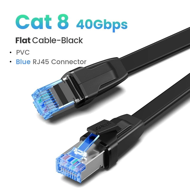 UGREEN-Cable Ethernet CAT8 40gbps 2000MHz CAT 8, Cable Lan de Internet trenzado de algodón para portátiles, enrutador PS 4, RJ45