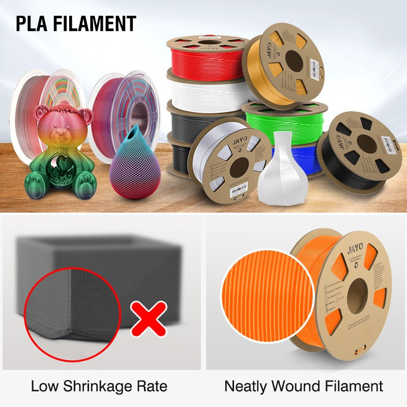 Filamento de impresora 3D JAYO PLA/PETG/SILK/TPU/ABS 1,75mm 2 rollos de materiales de impresión 3D para impresora 3D envío gratis