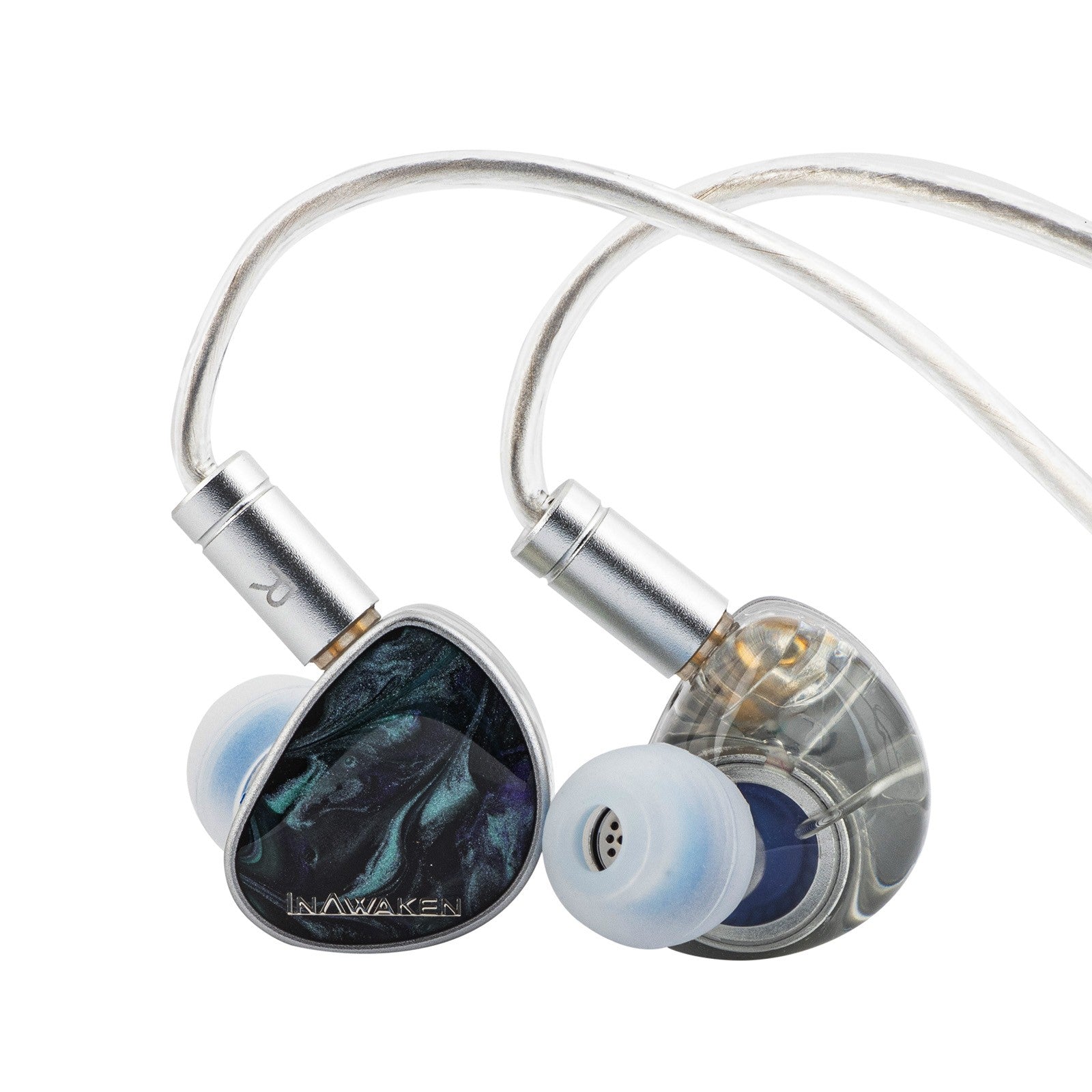 INAWAKEN DAWN Ms Auriculares IEM con controlador dinámico de diafragma morado-dorado con cable blindado OFC para músicos audiófilos