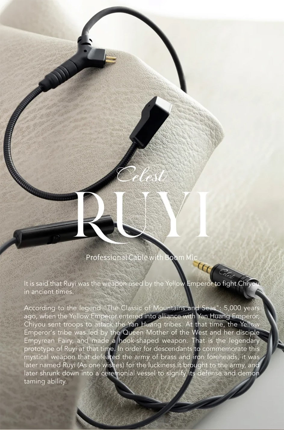 Cable de auriculares Celest RUYI con Cable de micrófono de pluma desmontable Audio IEMs pastilla de Audio auriculares para juegos transmisión en vivo