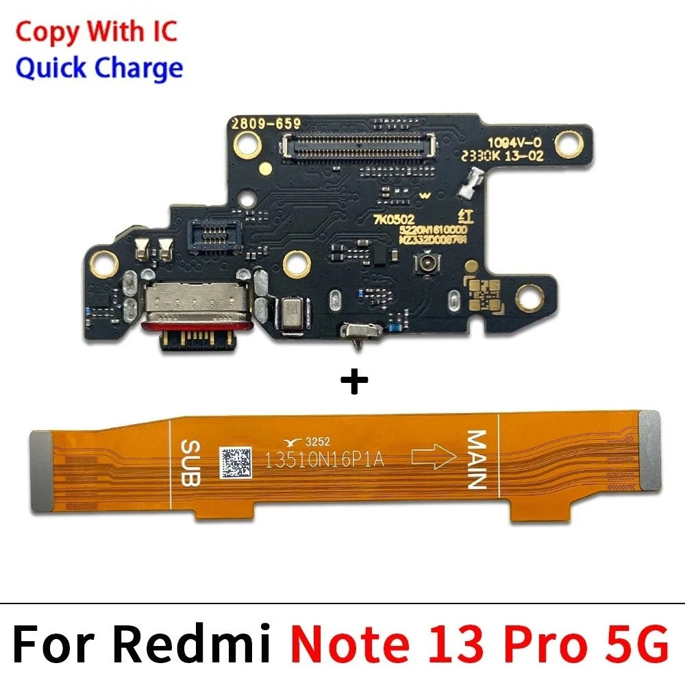 Para Xiaomi Redmi Note 7 8 8T 9 9S 10 10S 12 Pro 4G 5G conector Dock cargador Micro USB puerto de carga placa base Cable flexible principal