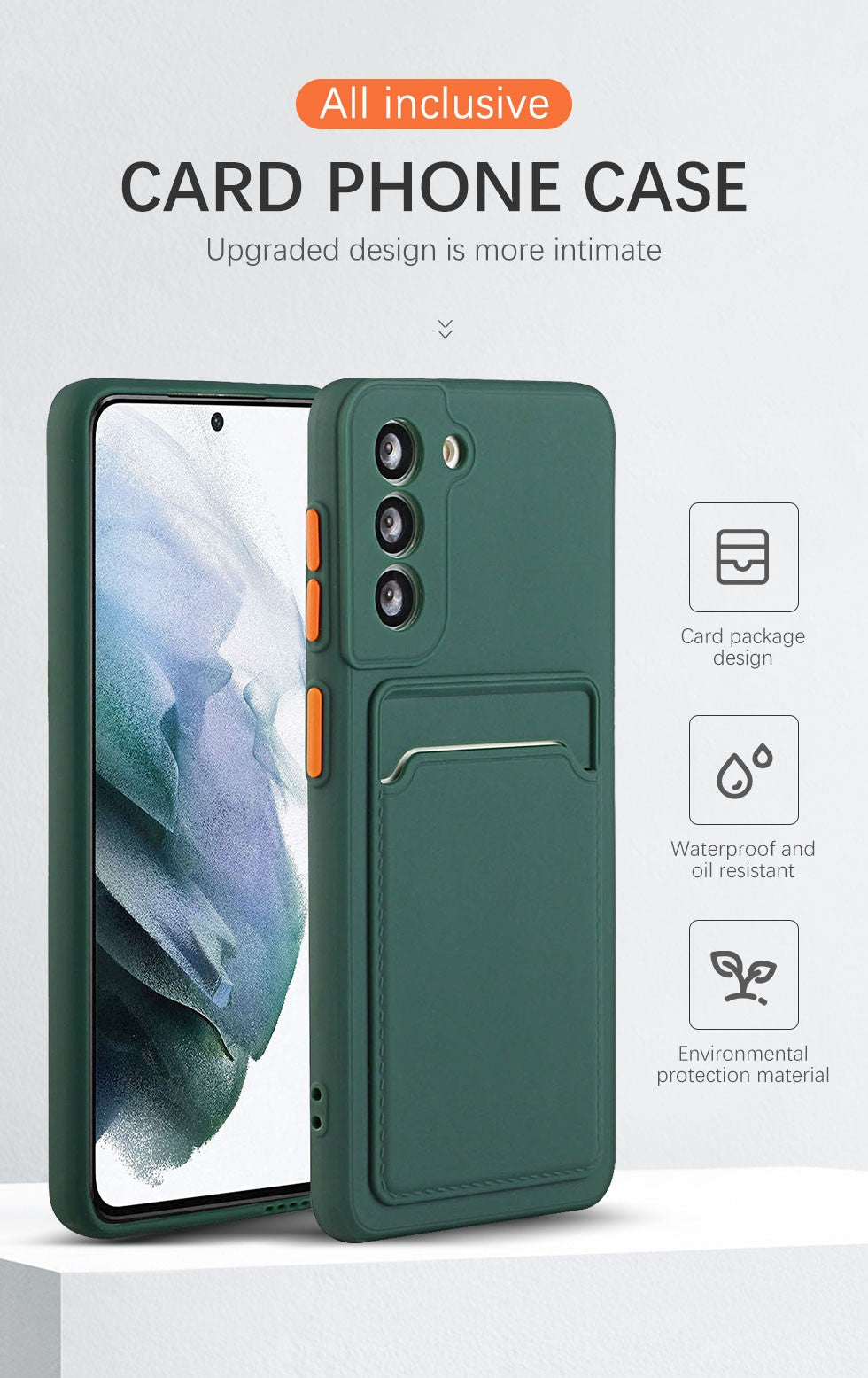 Funda de teléfono con soporte para bolsa con ranura para tarjetas para Samsung Galaxy S24 S23 S22 S21 S20 Plus FE Note 20 Ultra, funda suave a prueba de golpes