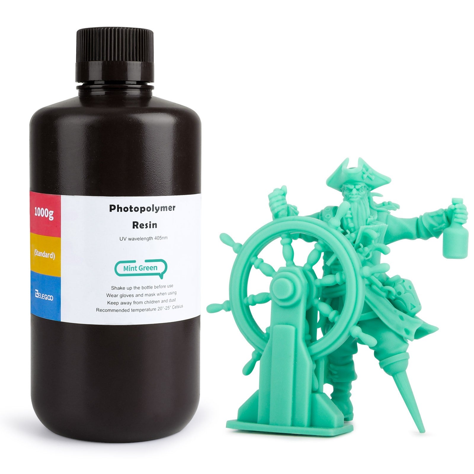 ELEGOO-resina de impresora 3D tipo ABS, resina de fotopolímero estándar tipo ABS de 405nm para impresión LCD 3D, 1000g