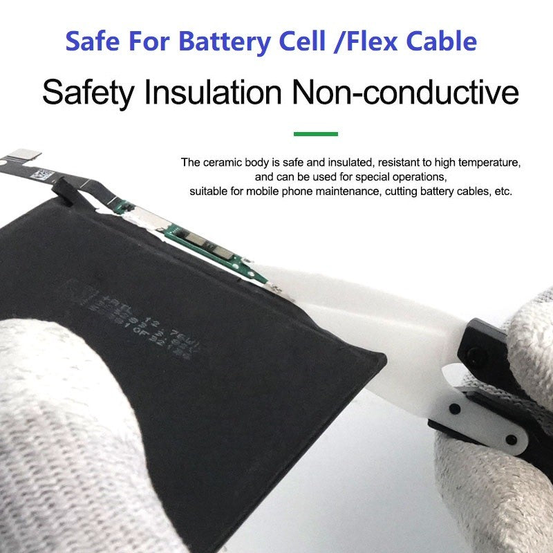 RELIFE-Cizalla de cerámica para reparación de batería de RL-102, cizalla de aislamiento antiestático para iPhone XR 11 12, Kit de herramientas de reparación de Cable flexible