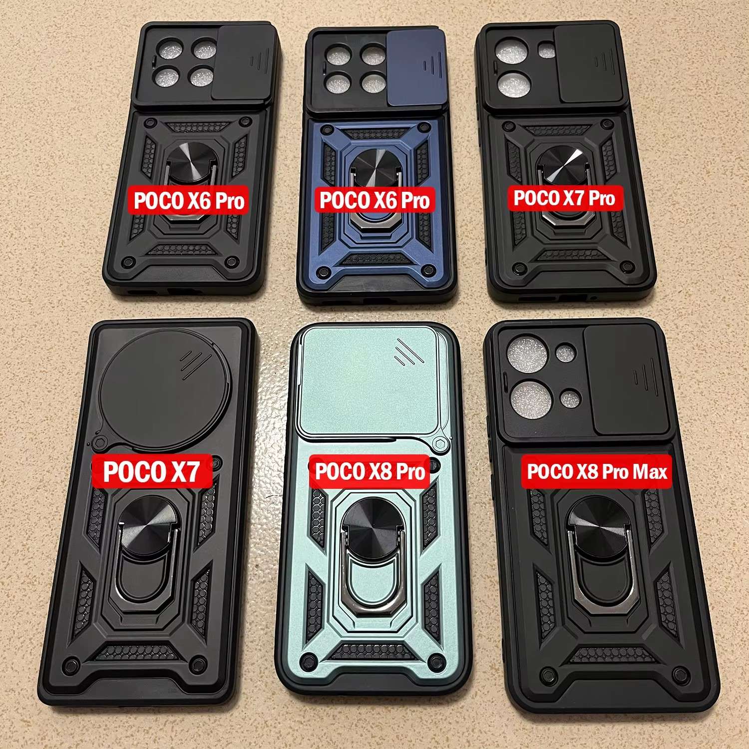 Funda Protectora para POCO X8 Pro Max X7 X6 Pro 5G, Funda con Anillo y Soporte para Xiaomi POCO X8 Pro, Protección para la Lente de la Cámara