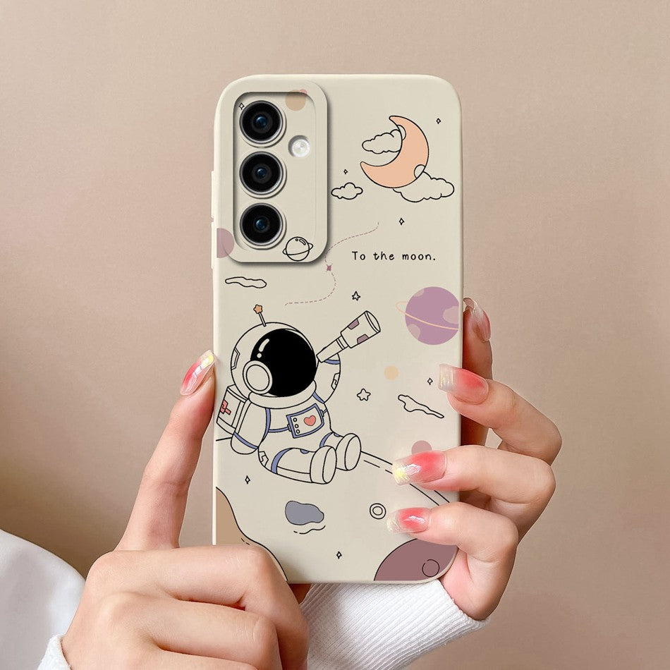 Funda para Samsung A35 A55 5G, funda trasera romántica, Protector de cámara de silicona líquida suave para Samsung A 35 A 55 Anti Choc Coque Capa