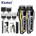 Kemei-cortadora de pelo KM-1990 para hombre, dispositivo profesional con pantalla LED, ajustable