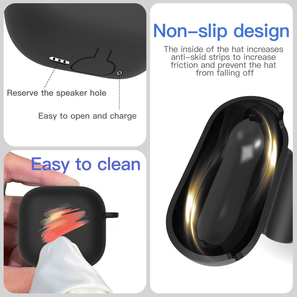 Funda AirPods 4 con kit de limpieza, funda protectora de silicona suave para Apple AirPods 4 generación para mujeres y hombres