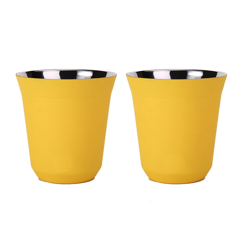 Tazas de café expreso de acero inoxidable 304, tazas de café de 80ML y 160ML, aisladas, doble pared, segura, pequeña capacidad
