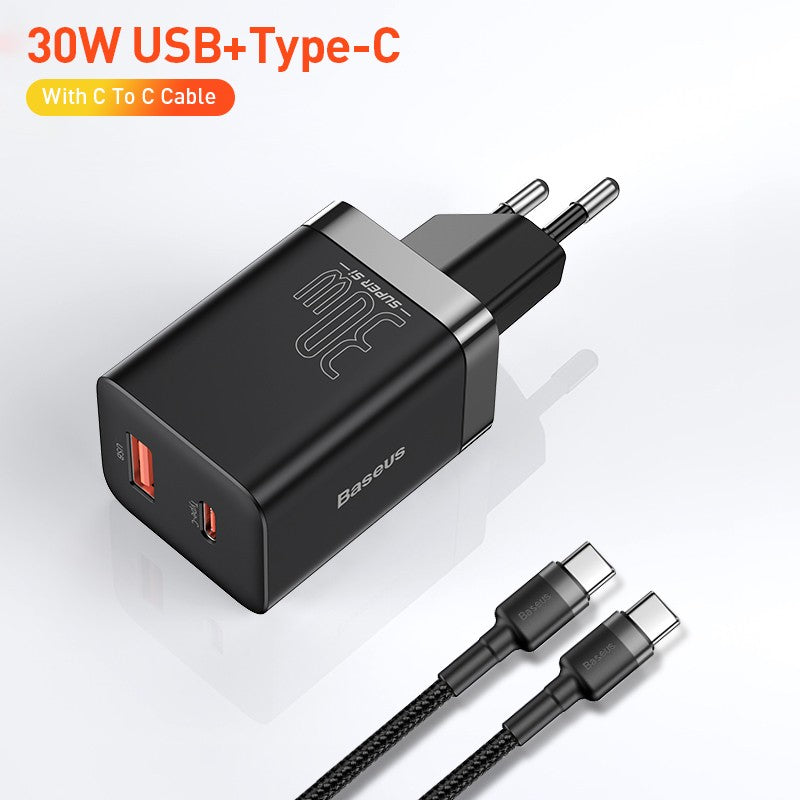 Baseus Super Si 30W USB C adaptador de cargador para iPhone 14 13 12 Pro Max iPad tipo C QC 3,0 PD carga rápida para Xiaomi cargador rápido