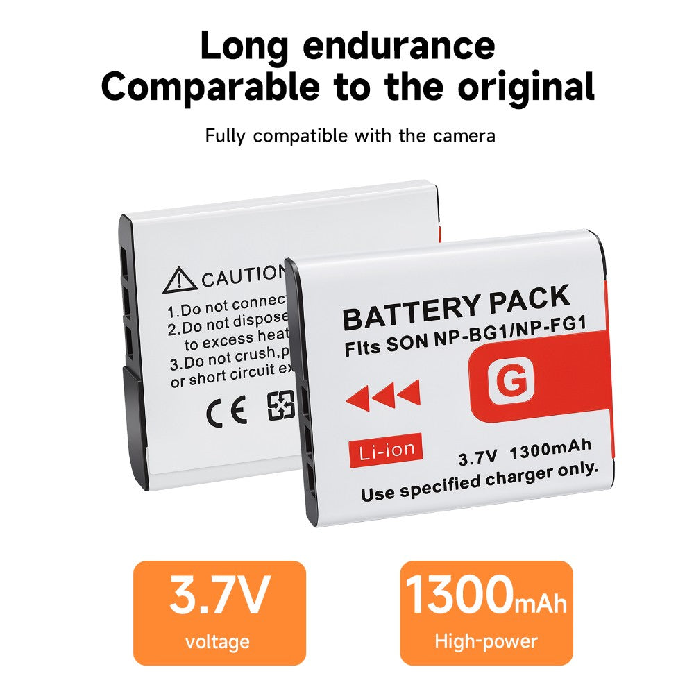 Batería NP-BG1 NP BG1 para Sony DSC-W210 DSC-W100 W50 H50 DSC-H55 DSC-H7 H3 H9 H10 NP-FG1 NP FG1 batería de iones de litio con cargador