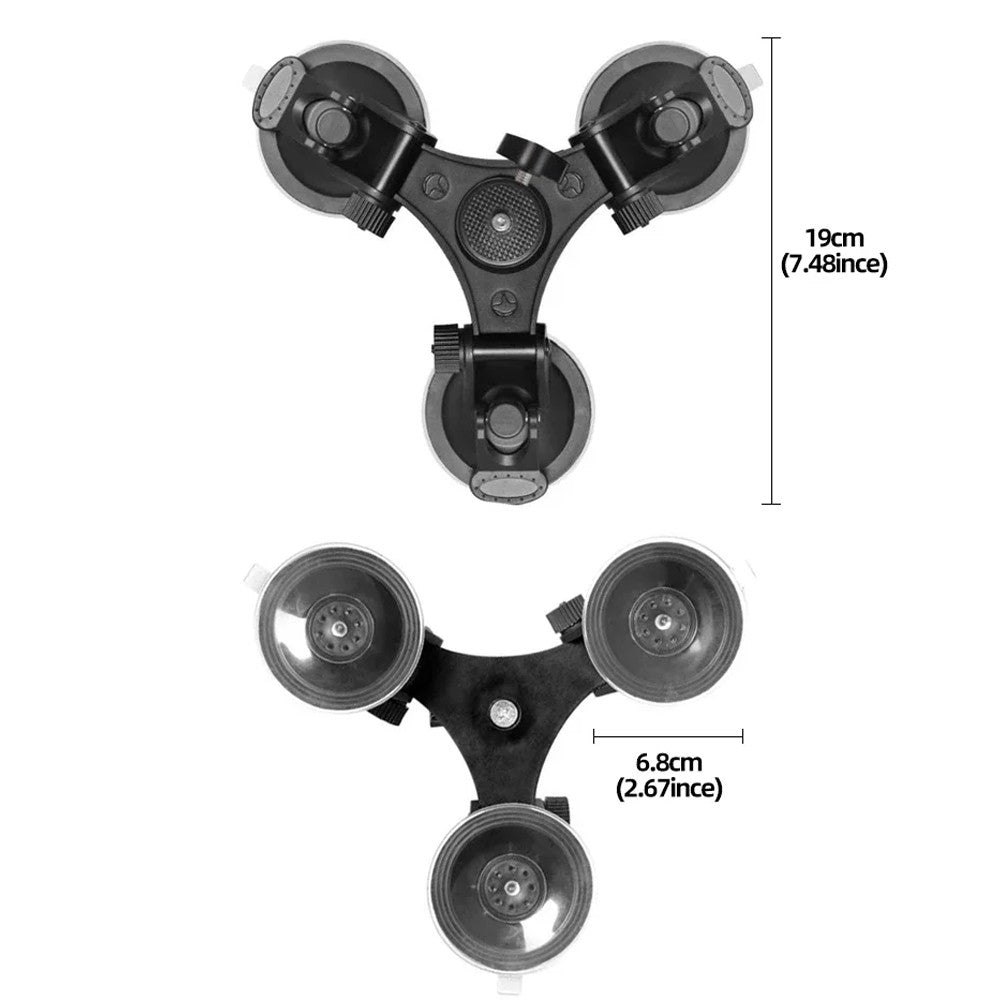 Soporte de ventosa para coche de 3 tazas, soporte fuerte para GoPro Hero 13 12 11 10 9 8 Insta360 SJCAM AKASO DJI Osmo, accesorios para Cámara de Acción