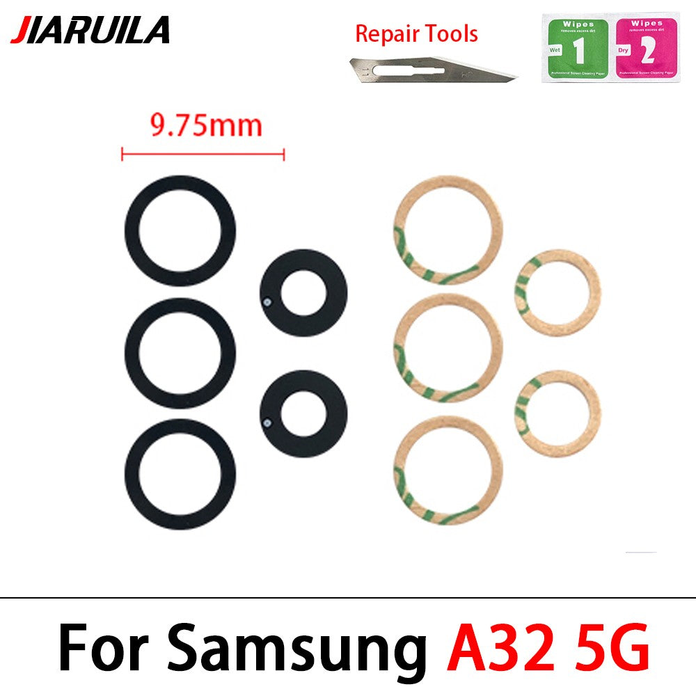 Nueva lente de cubierta de cristal de cámara trasera con adhesivo para Samsung A13 A14 23 4G A32 A52 5G A33 A53 A73 A52 A72 A82 A52S A24 A34