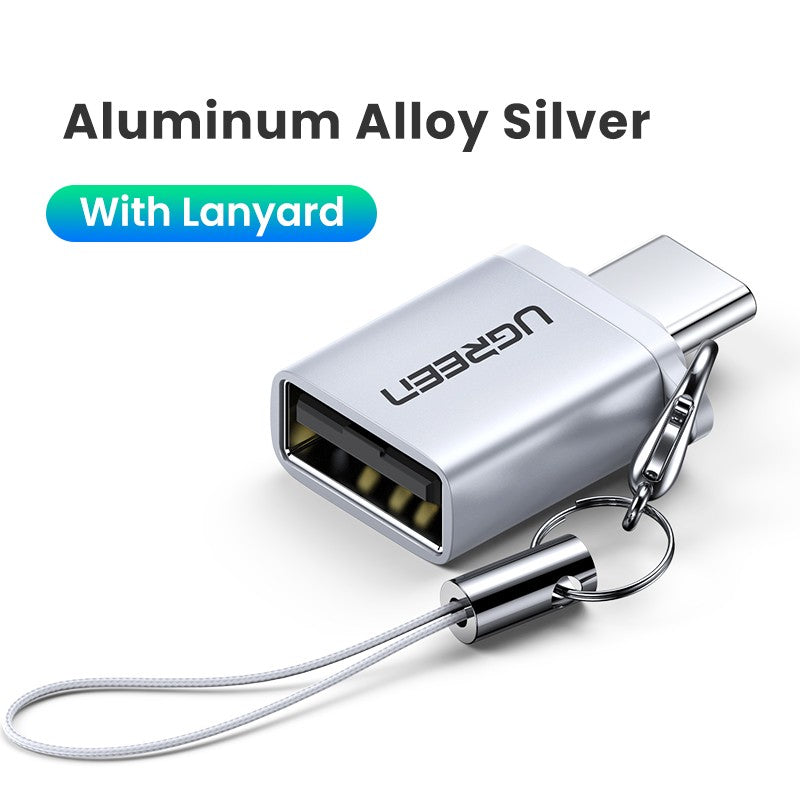 Ugreen-Adaptador USB tipo C a USB 3,0, Cable OTG Thunderbolt 3, para Macbook pro Air, Samsung S10, S9