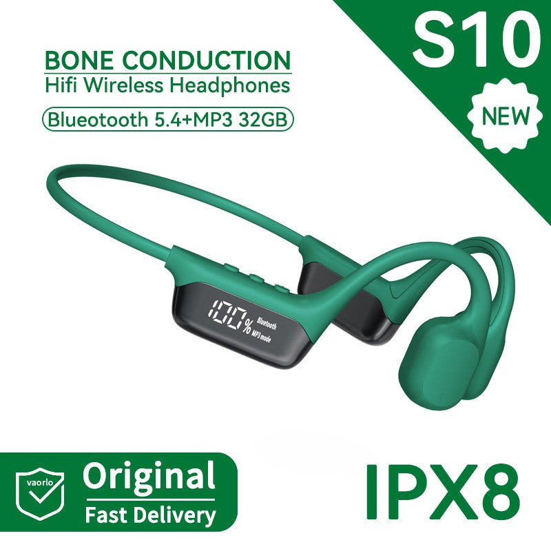 Auriculares Inalámbricos con Conducción Ósea S10/X10, Resistentes al Agua IPX8, Reproductor MP3 Bluetooth de 32 GB, Música HIFI con Bajos, Auriculares Deportivos