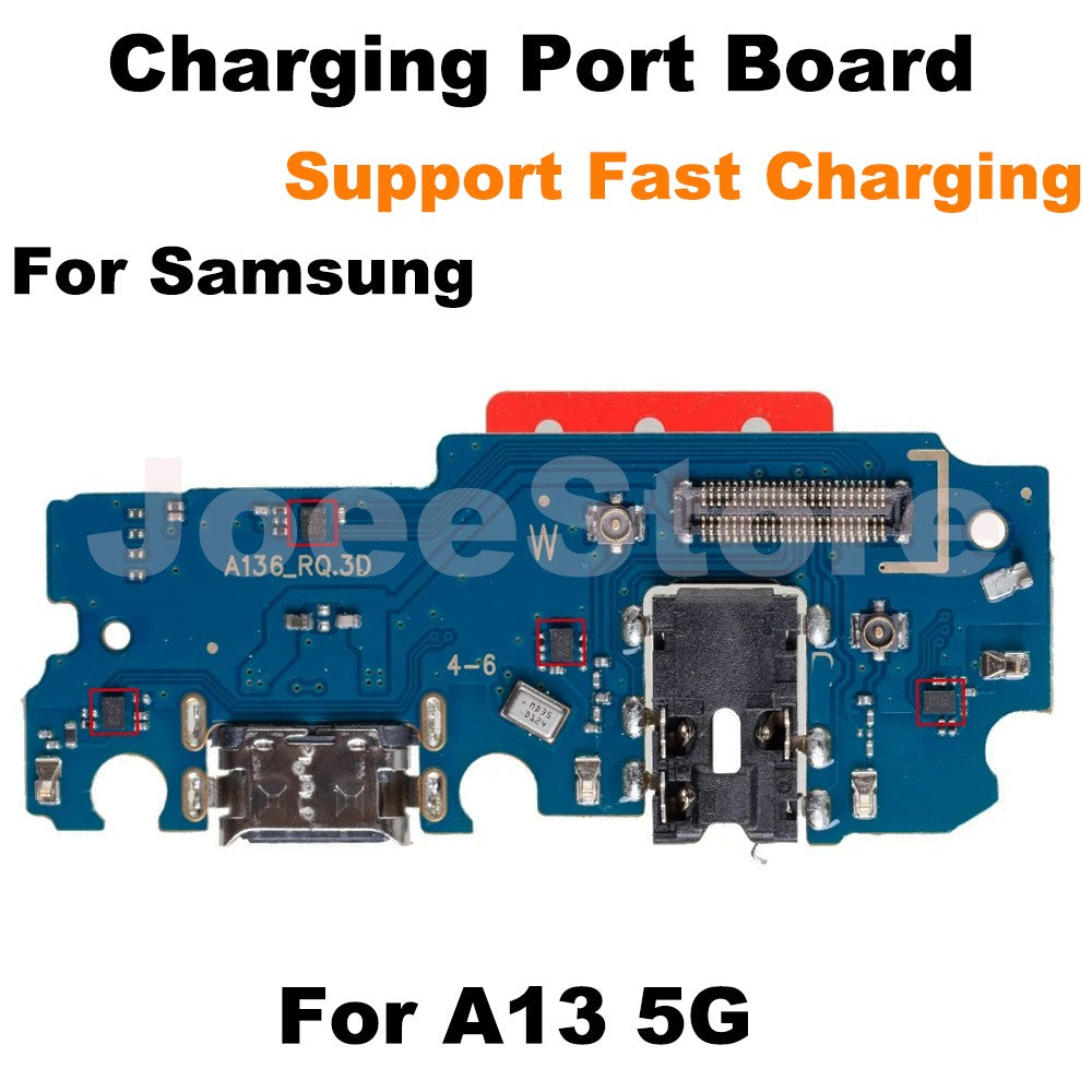 Placa de puerto de carga para Samsung A72 A73 A52 A53 A33 A23 A24 A14 A13 A12 módulo de micrófono USB conector de carga rápida Cable flexible