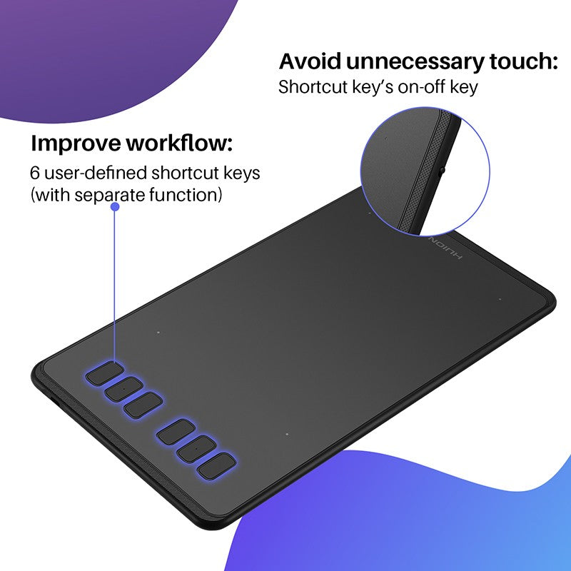 HUION-Tabletas gráficas ultraligeras H640P H950P, Tablet Digital con bolígrafo de dibujo, Stylus sin batería, para PC, teléfono Android mesa digitalizadora huion