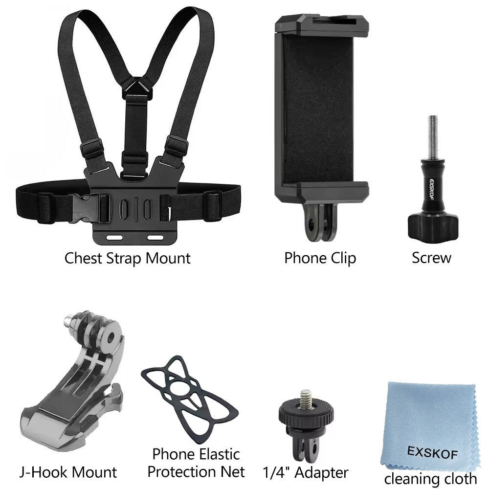 Soporte para arnés de pecho, correa ajustable para el pecho con gancho en J para GoPro Hero 13 12 11 10 9 8 7 AKASO SJCAM DJI OSMO Action Camera