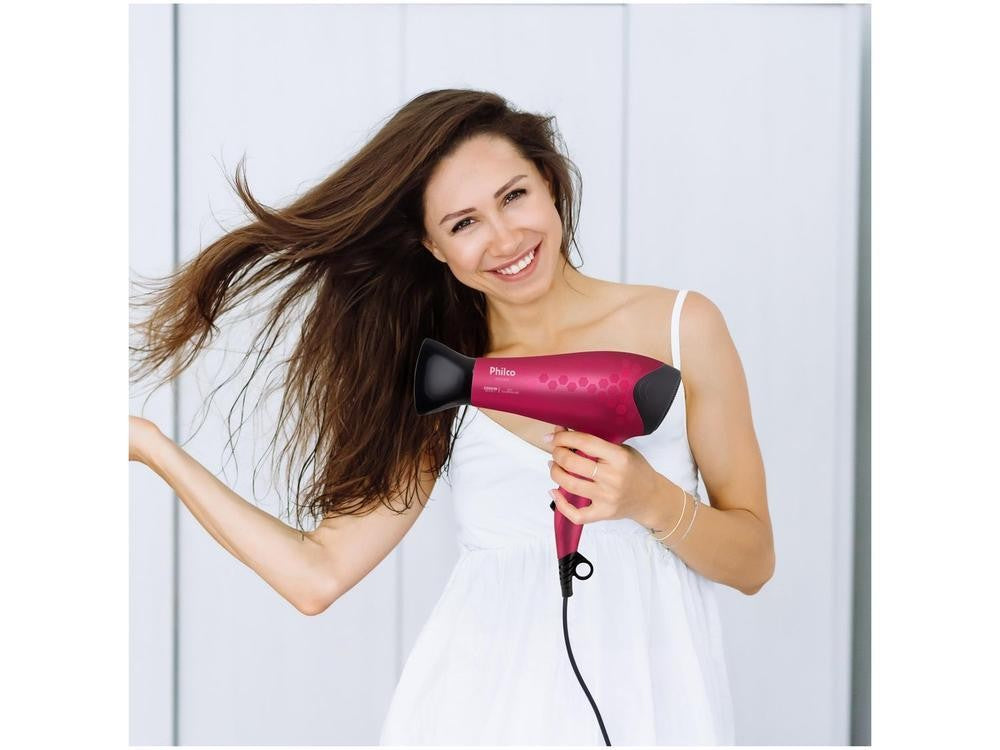 Secador de Pelo Philco Iones Turmalina Cereza 2200W 2 Velocidades PSC2350 - Bivolt