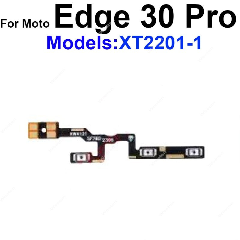 Cable flexible de botones de encendido/apagado y volumen para Motorola MOTO Edge 20 30 X30 40 50 S Pro Lite Fusion Neo Ultra, reparación de encendido y volumen