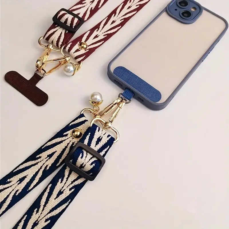 Cable colgante ajustable para teléfono móvil, estilo bordado Retro, con cuello extraíble, cordón colgante Universal para teléfono, 1 ud.