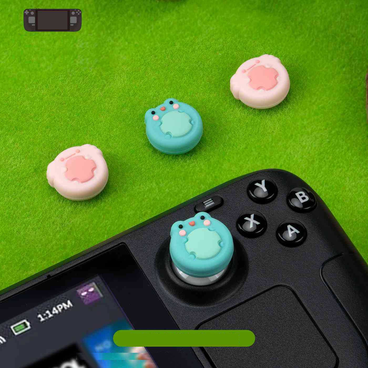 Lindo silicona suave pulgar Stick Grip Cap controlador Joystick cubierta para válvula cubierta de vapor consola de juegos Thumbstick funda Accesorios