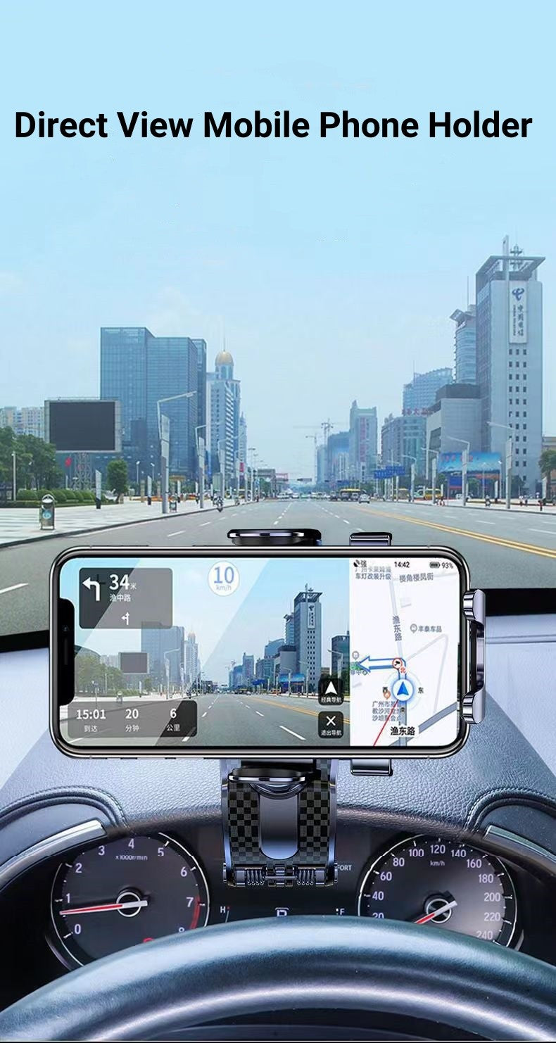 Soporte para teléfono para salpicadero de coche, Clip de cocodrilo por gravedad, espejo de bloqueo automático, soporte Universal para navegación GPS, novedad de 2024