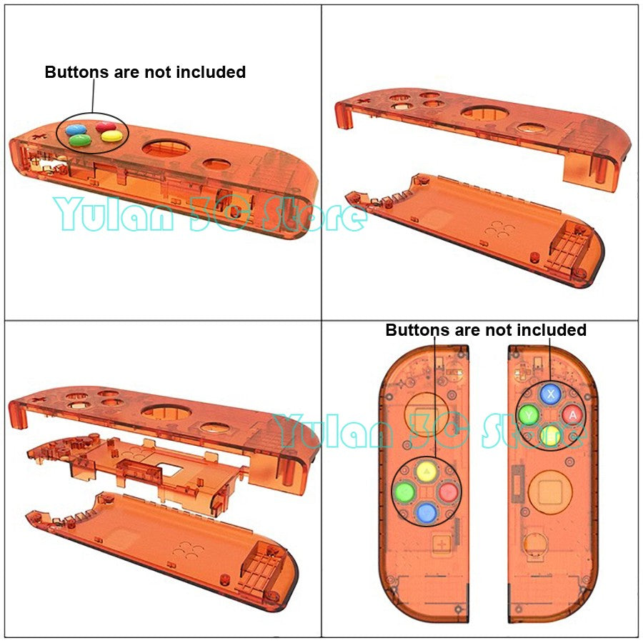 Nuevo NIntend Switch, carcasa de repuesto DIY, funda transparente para consola Nintendo Switch, accesorios de juego Joycon derecho e izquierdo