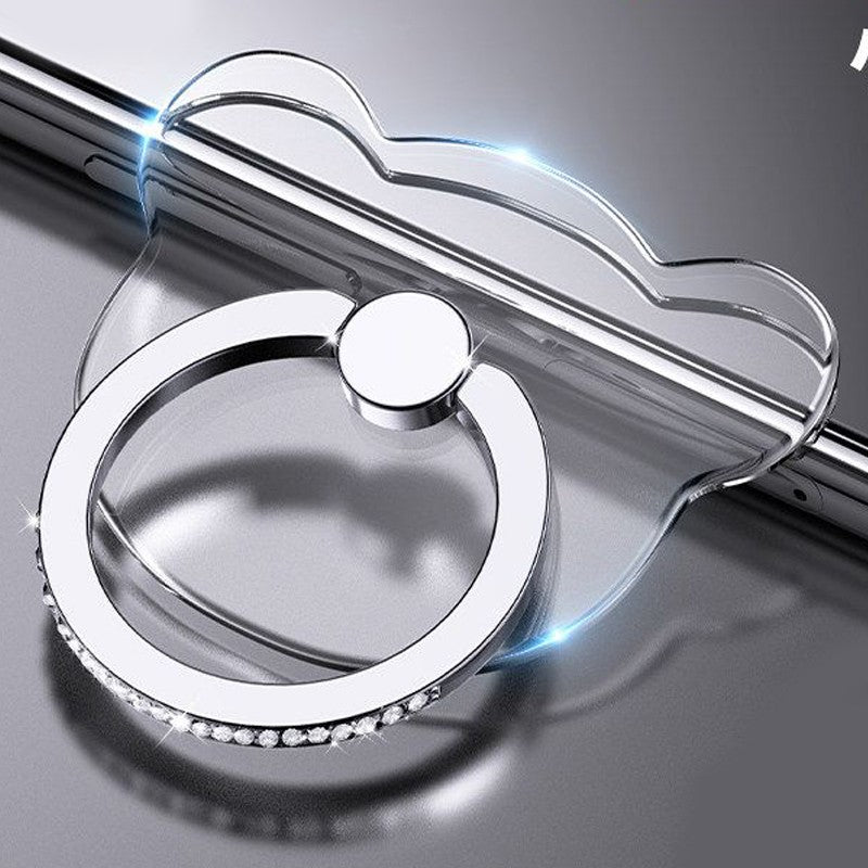 Soporte de anillo para teléfono celular transparente 360 ° Soporte de agarre de dedo transparente con rotación de grado compatible con iPhone Xiaomi para funda de teléfono