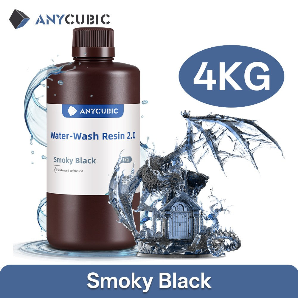 Anycubic Resina de lavado de agua Impresoras 3D Resina Lavable con agua 365-405nm para LCD DLP Photon M3 Plus Max 7K mono 6K Impresión
