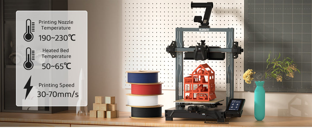 Filamento PLA Mate ELEGOO 1KG, 1.75mm para Impresora 3D FDM, Precisión Dimensional +/- 0.02mm, Bobina de Cartón de 1kg (2.2lbs)