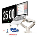 Soporte para Laptop con Doble Monitor y USB 3.0 NB F160-FP, Brazo Doble con Resorte de Gas para Monitores de 17'-27' + Soporte para Laptop de 10'-17'